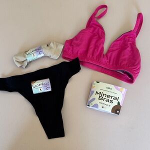 HUHA - Pink Triangle Mineral Bra & Seamless Thong Bundle